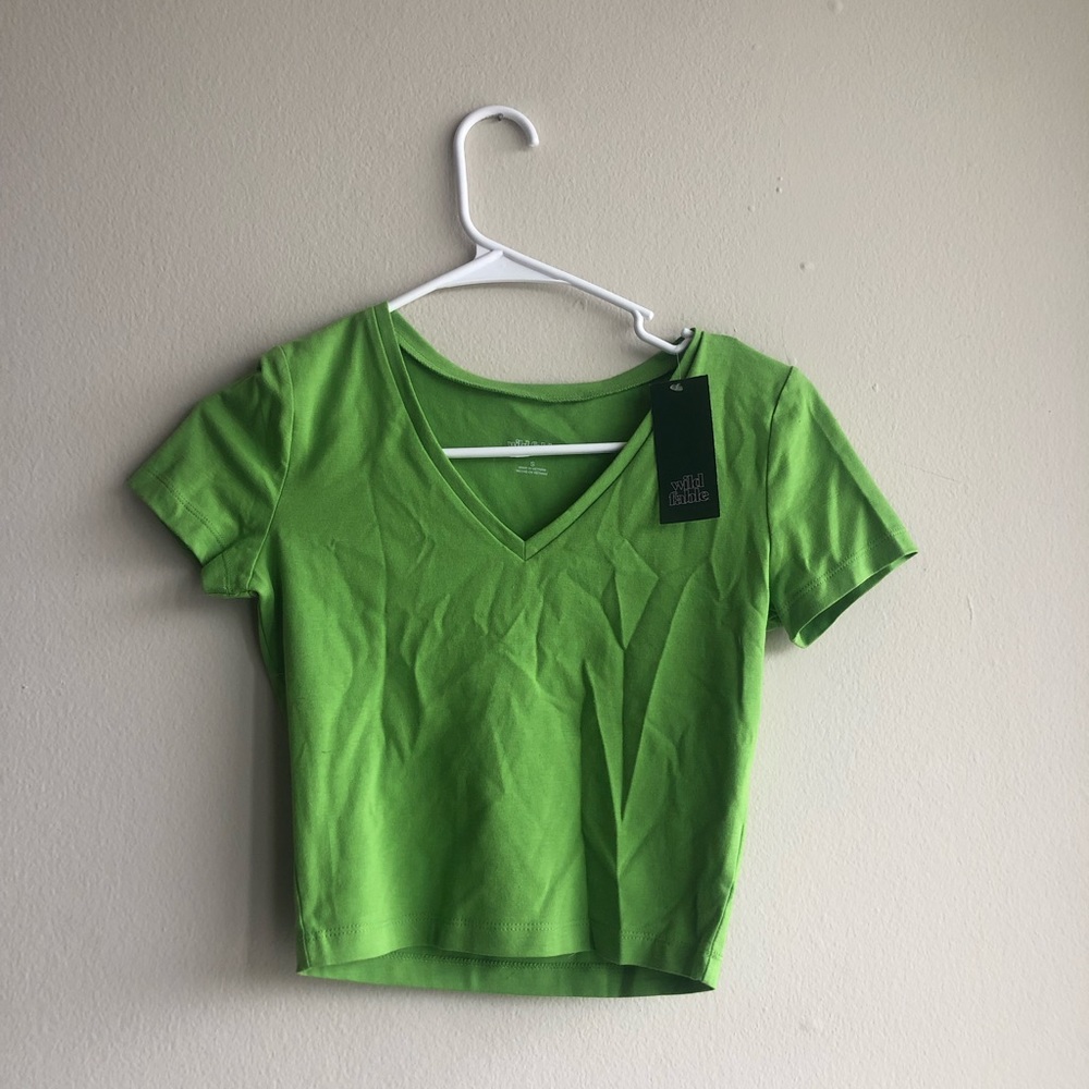 Green crop top